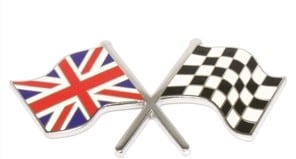 Union Jack & Checkered Flag Badge – Enamel-Self Adhesive
