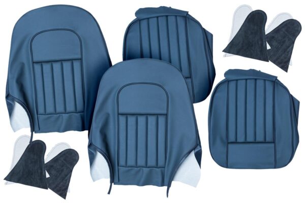 Front Seat Cover Set - Blue/Blue Leather - BJ8