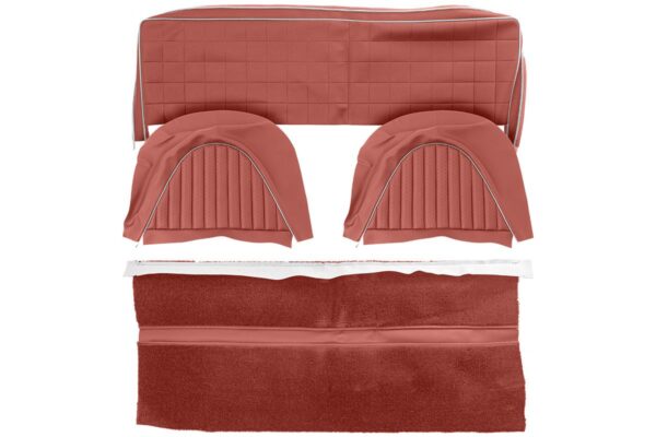 Rear Seat Cover Set - Red/Silver (Vinyl) - BJ8