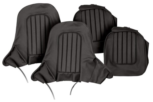 Front Seat Cover Set - Black/Black Leather  - BN1-BN4