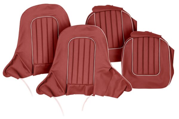 Front Seat Cover Set - Red/White Leather  - BN1-BN4